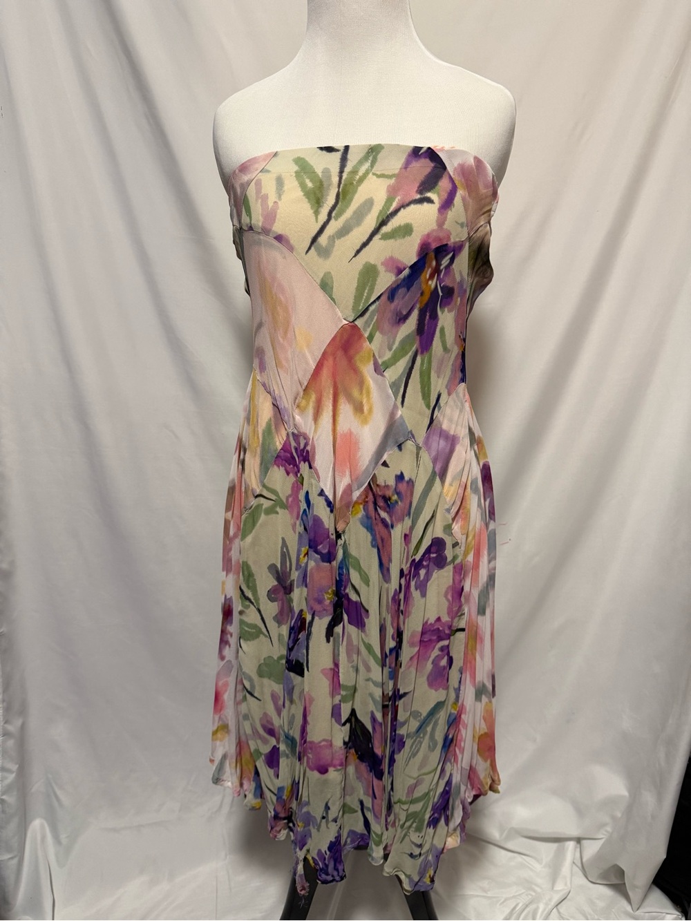 Anthropologie Strapless Floral Dress